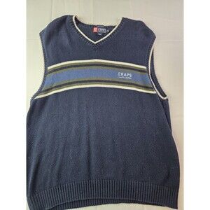 Chaps Ralph Lauren Men's XXL V-Neck Blue Sweater Vest